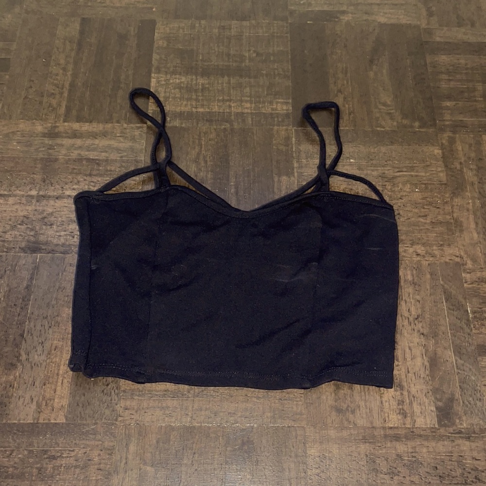 Wet seal black cage crop top